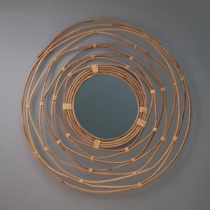 Espejo redondo de bambú para venta al por mayor de India Handicrafts Inc