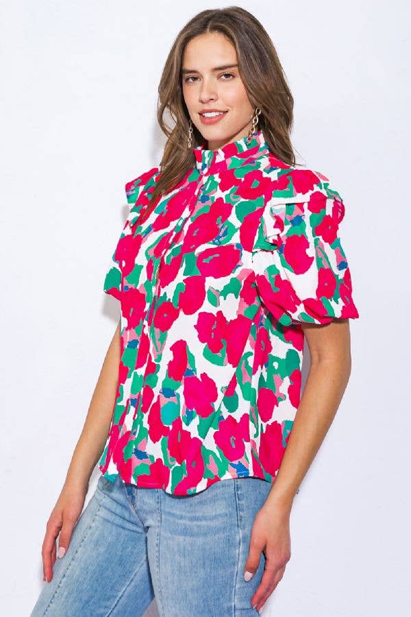 IVORY A printed woven top-IT12152 for wholesale on Faire1