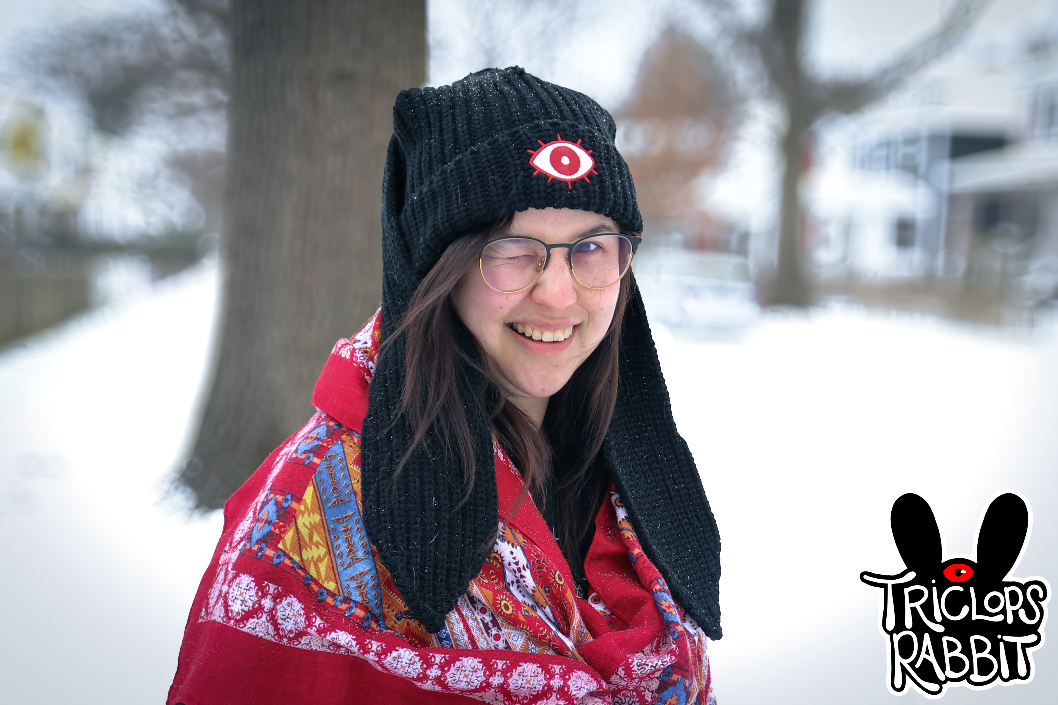 Triclops Rabbit - Wholesale Beanie - Unisex - Banny Beanie - Black Rabbit Ear Hat1