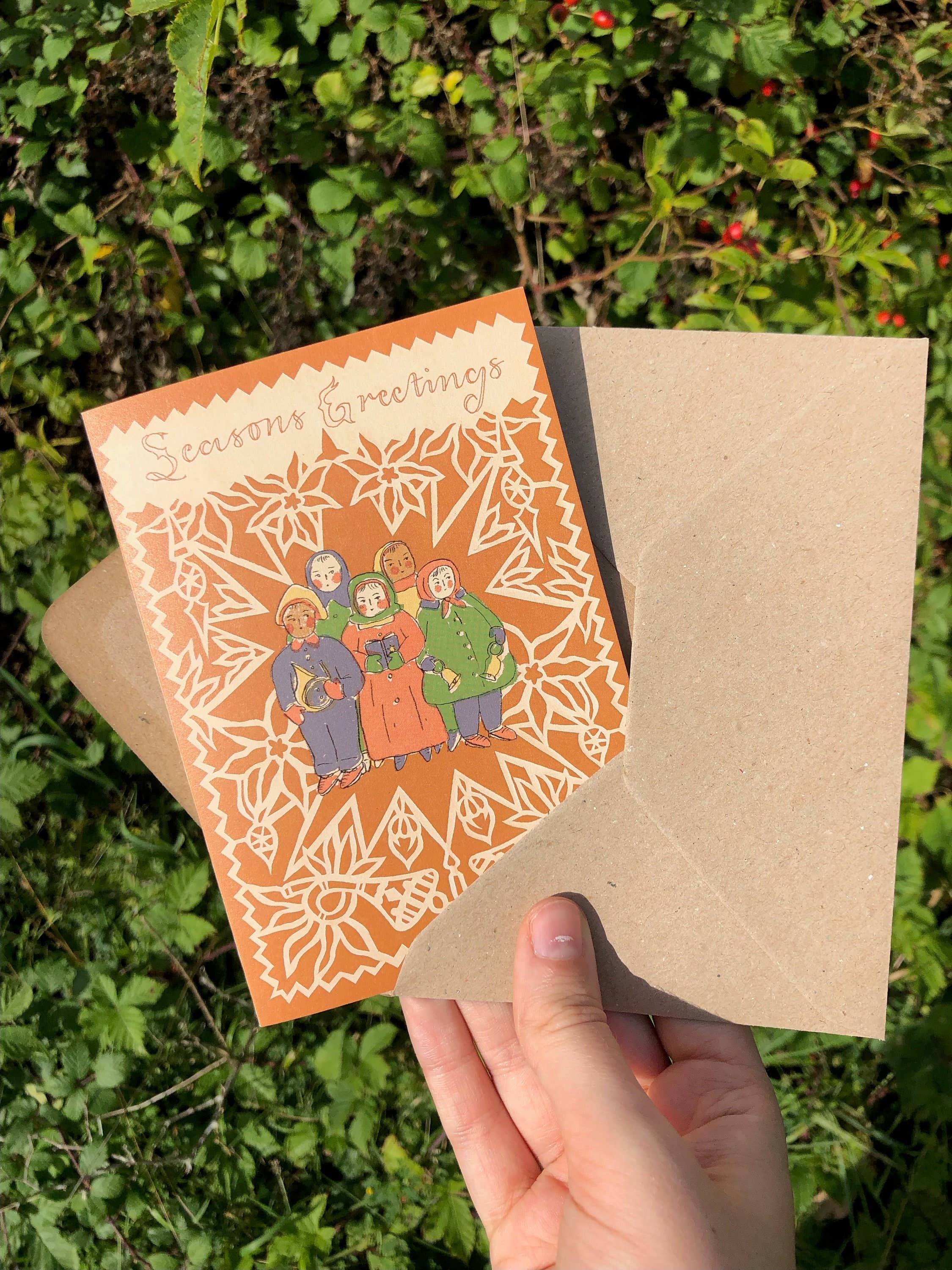 Tulips and Heather - Wholesale Christmas Card - Folk Art Christmas/ Yule/ Winter/ Solstice Greeting Cards3