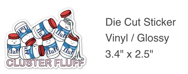 Elissa Surabian Art - Wholesale Sticker - Cluster Fluff Sticker 3.4" x 2.5"1