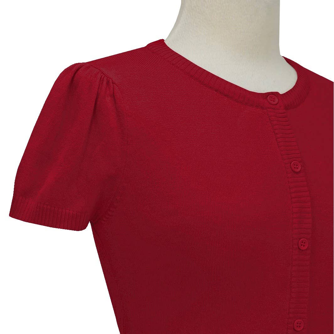 Mak - Vente Cardigan – femme - Cardigan court à col rond à manches courtes CB053627