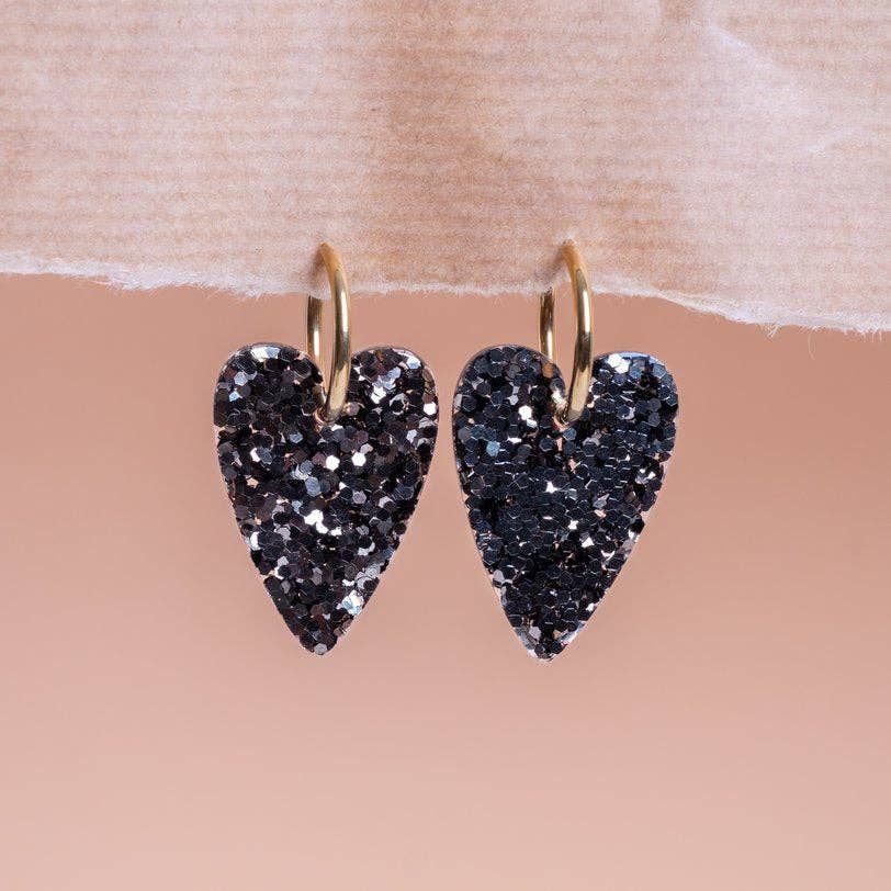 Les Nicolettes - Wholesale Dangle Earrings - Dark Green Heart Earrings1