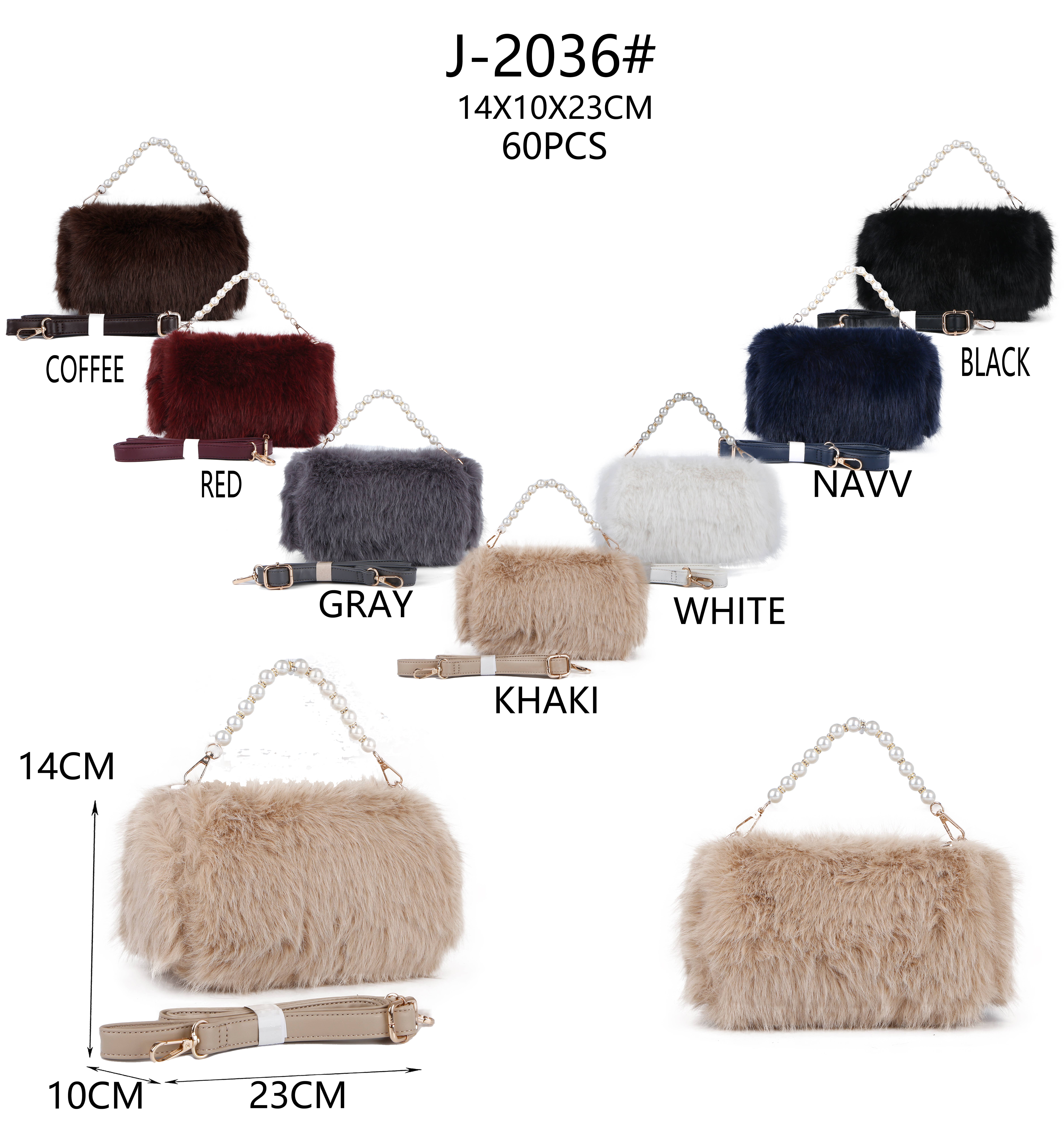 Papaya Fashion Ltd - Vendita all'ingrosso Pochette - Donna - Borsa a mano in ecopelliccia con manico a perla J-20368