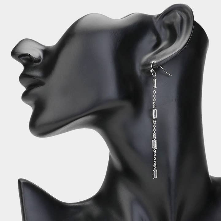 Sensibling Corp. - Wholesale Dangle Earrings - Baguette Stone Strand Dropdown Earrings