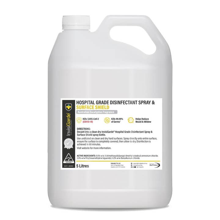 InvisiGarde® Hospital Grade Surface Spray Disinfectant 5L for wholesale by Rubbedin Cleaning
