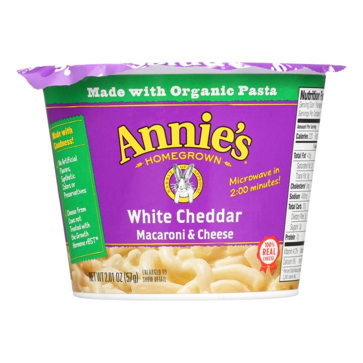 Ware Spark - Wholesale Pasta - Annie's Homegrown White Cheddar Microwavable Macaroni And Cheese Cup - Case Of 12 - 2.01 Oz.