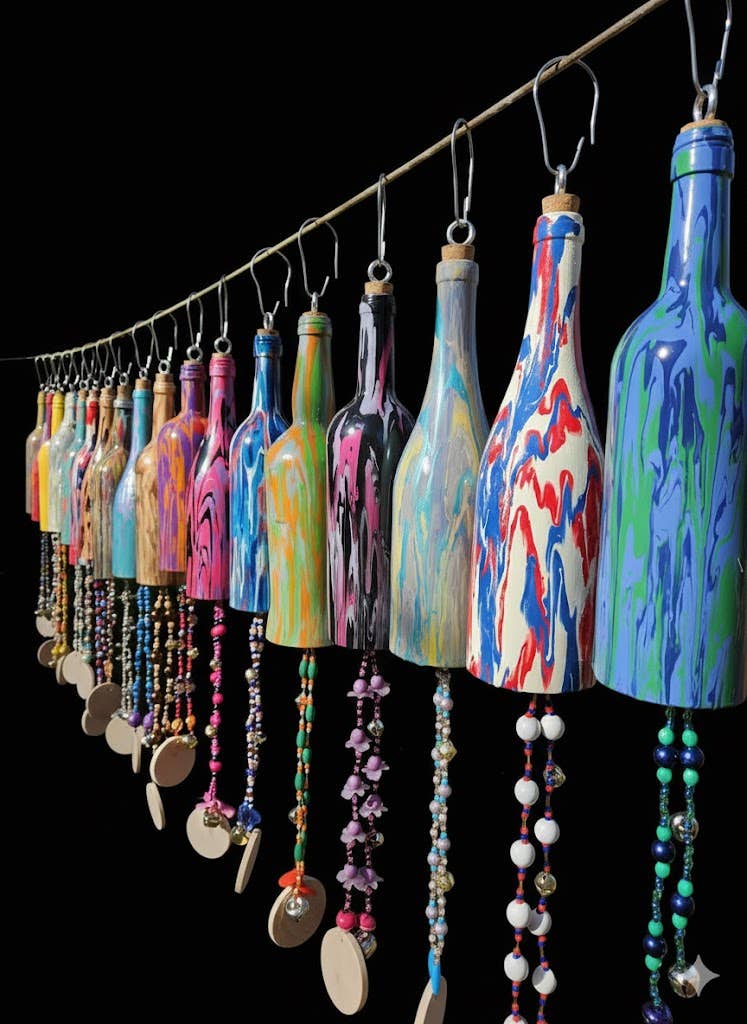 Multicolore Carillons éoliens assortis peints à la main en vente sur Faire1