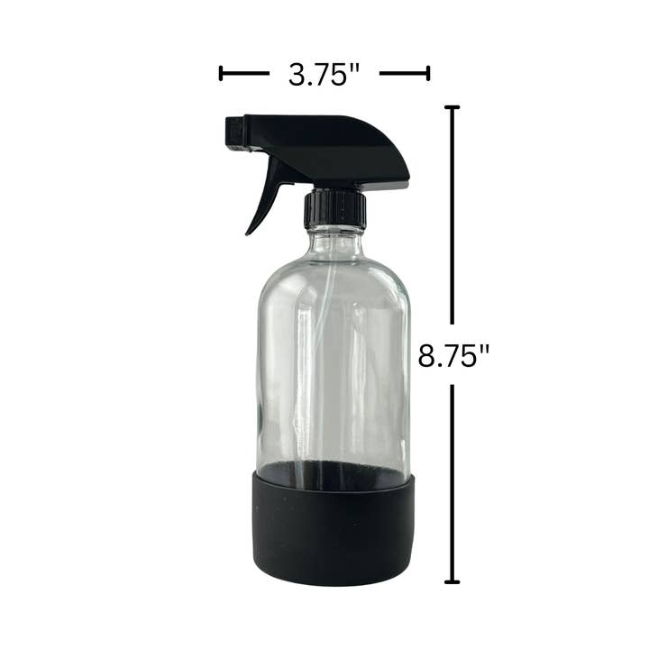 The Bottle Shoppe - Wholesale Spray bottle - 16oz Clear Bottle with Silicone Sleeve | Cap or Sprayer4