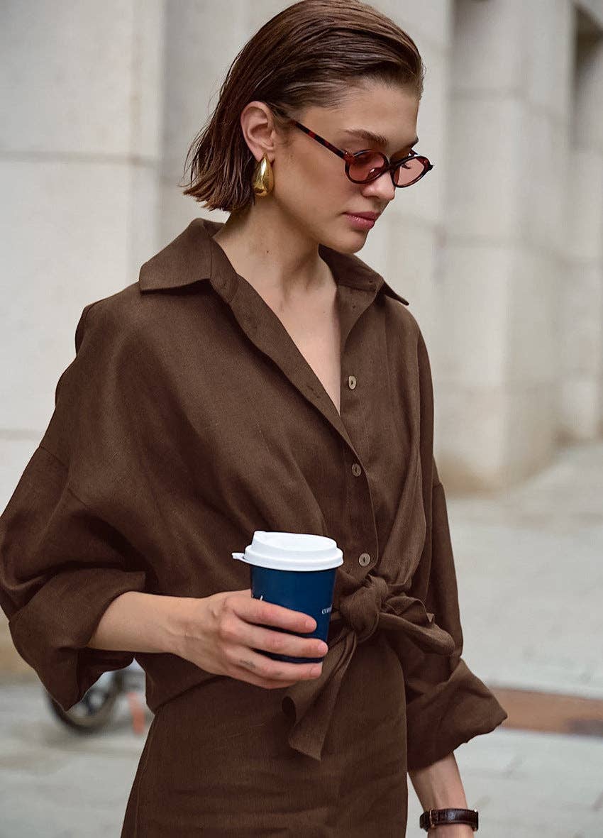 Marayn - Wholesale Lounge Set - Women's - Boho Chic Autumn Set Linen Blend Lounge Style37