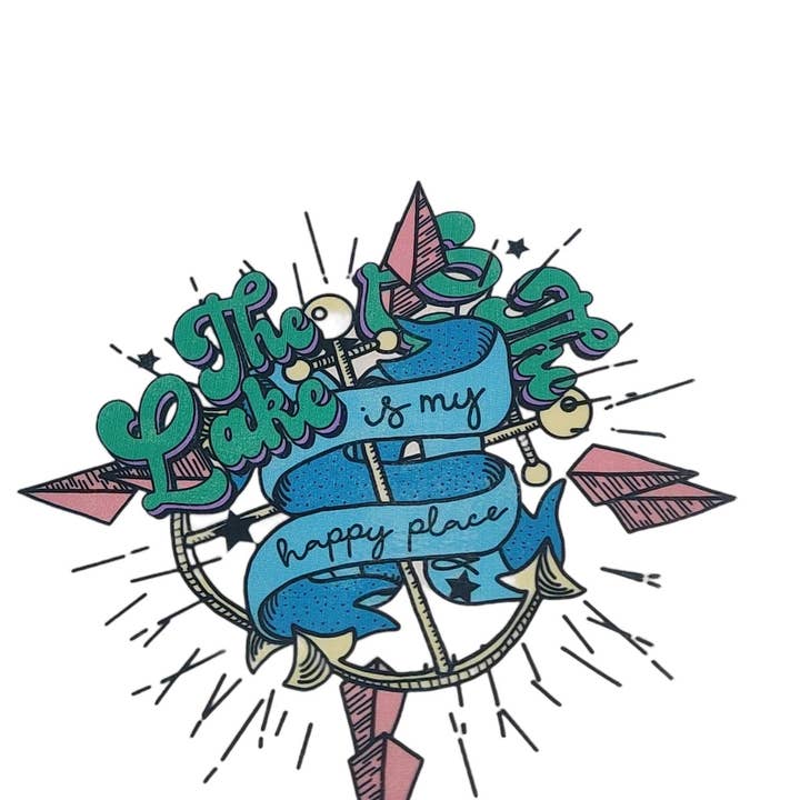 Scratch Decor - Wholesale Phone & Laptop Stickers - "The Lake Is My Happy Place" UV Transfers