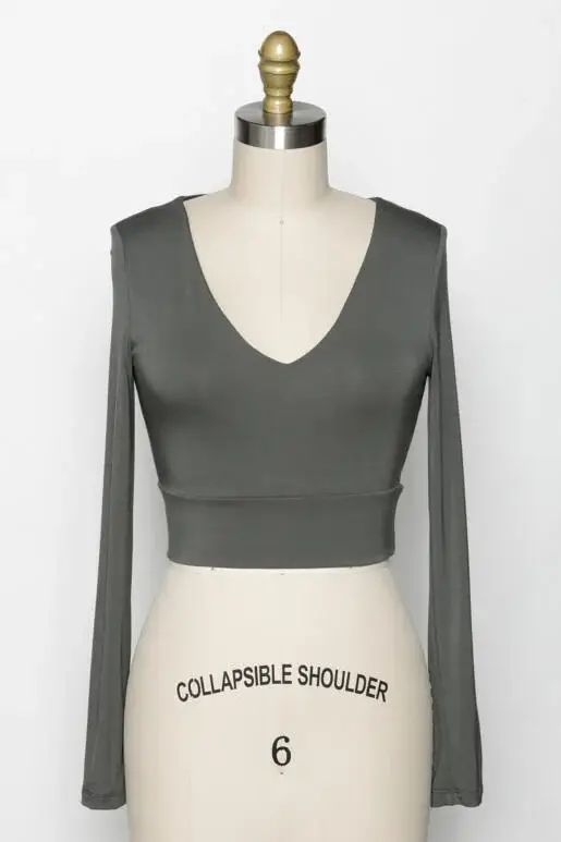 Final Touch - Venta al por mayor Jersey corto de punto - Mujer - Top Corto de Doble Capa con Escote en V - T3016218