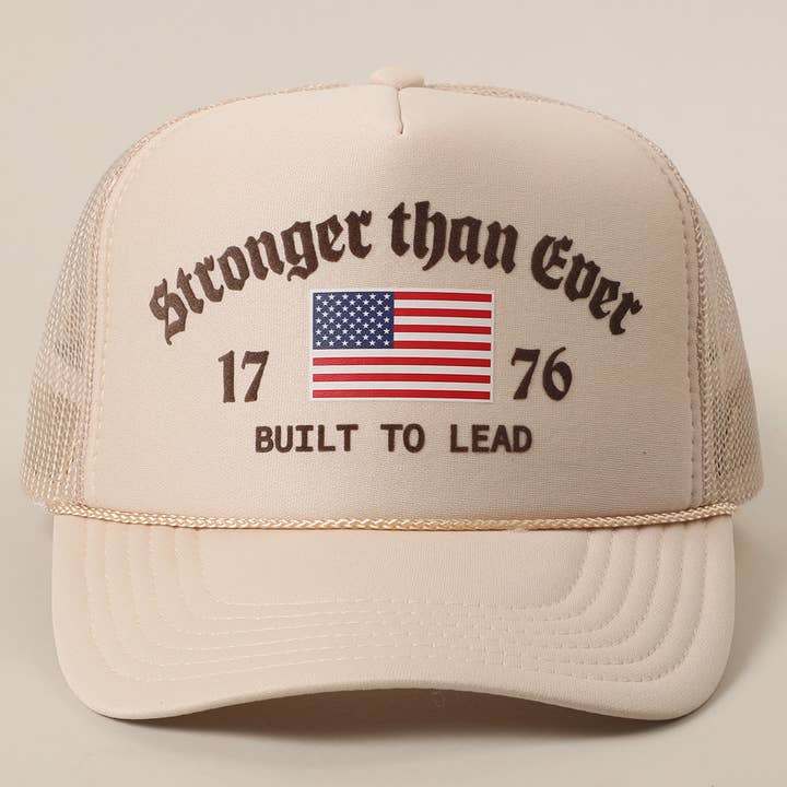 Fashion City - Vente Casquette de camionneur – unisexe - Casquette Trucker en Maille avec Imprimé Drapeau Américain Plus Fort que Jamais18