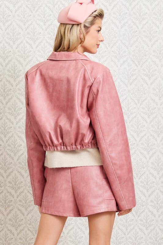 Rouge à lèvres Short en similicuir avec nœud en vente sur Faire6