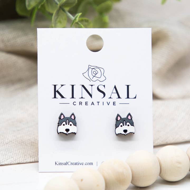 Siberian Husky Dog Wood Stud Earrings and other Purchase Wholesale huski. Free Returns & Net 60 Terms on Faire trending on Faire.