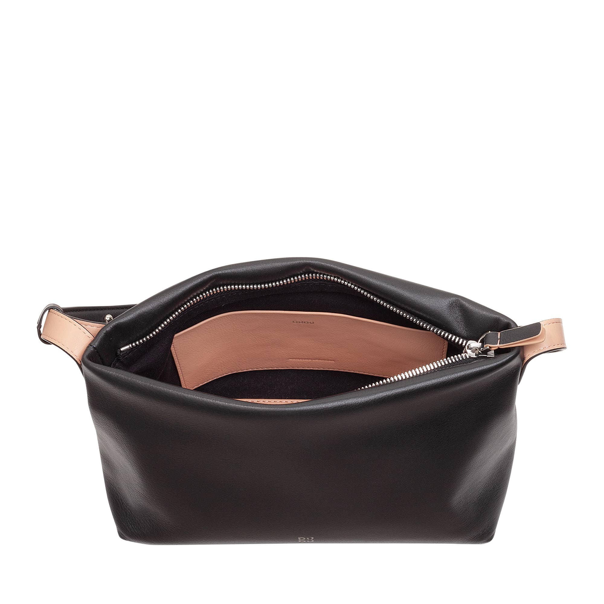dudu - Vendita all'ingrosso Tracolla - Donna - Borsa a tracolla piccola in pelle da donna Dudu con zip Nero Rosa4