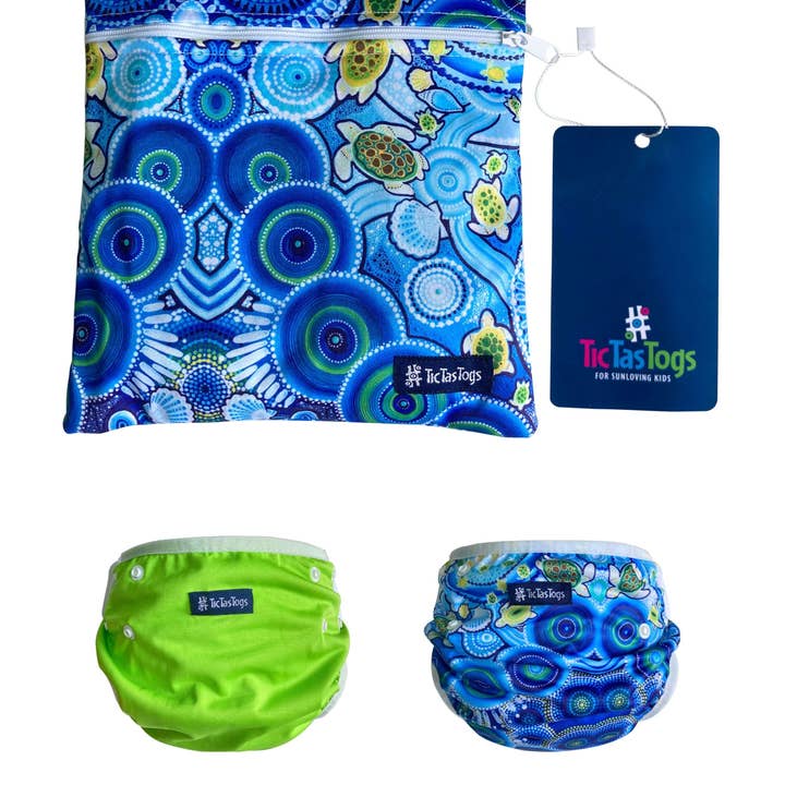 INDIGENOUS COLLECTION Reuseable Swim Nappy | 'Yaunati' for wholesale by Tic Tas Togs