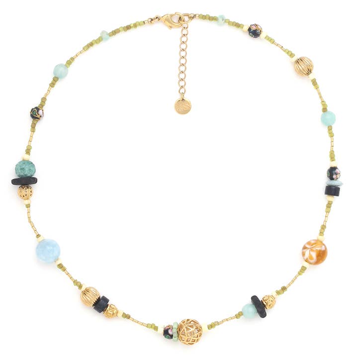 Baya Short Metal Ball Necklace for wholesale by ELKA LONDON