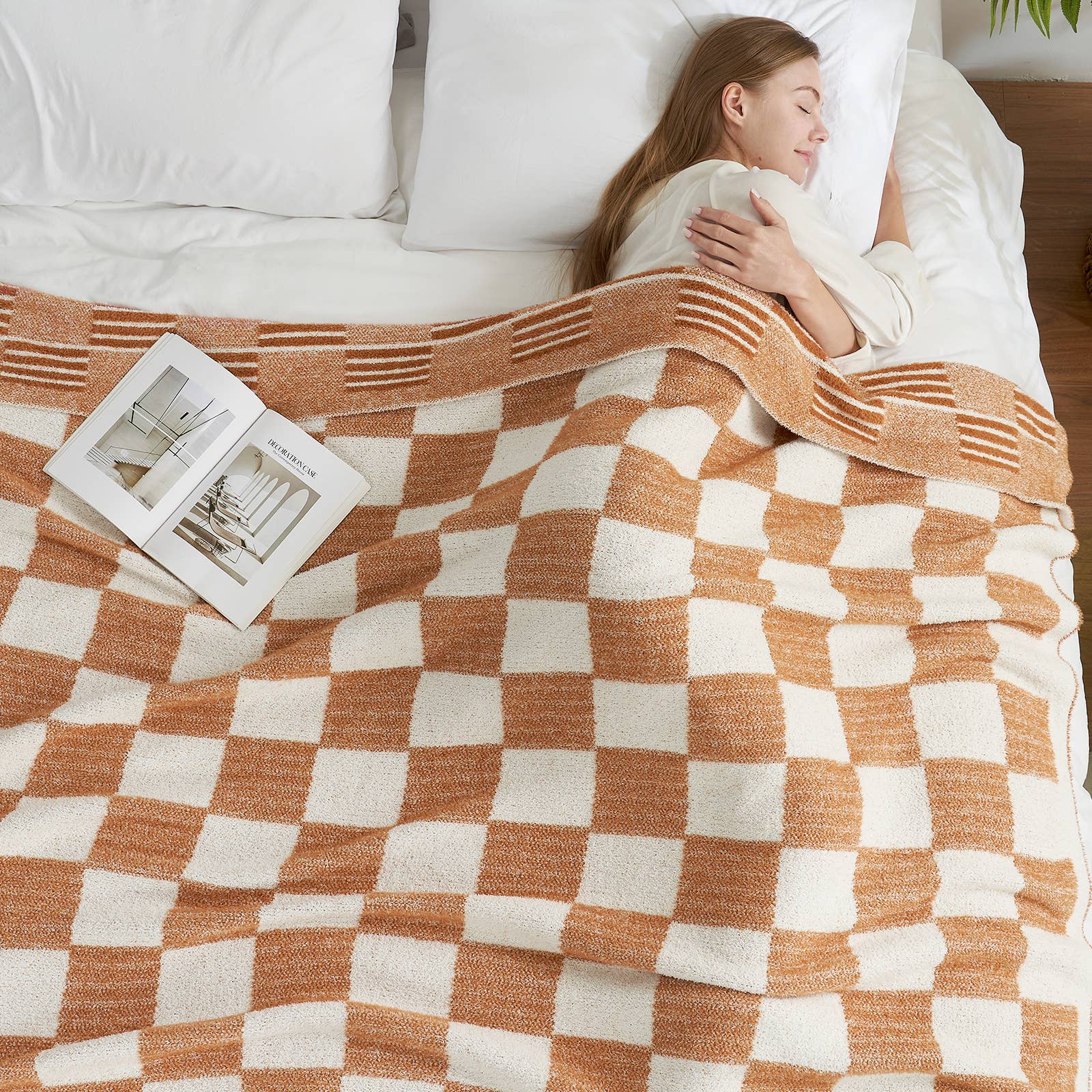 DreamValley - Wholesale Throw Blanket - SS Striped Checkered Throw Blanket 50x60 inches5