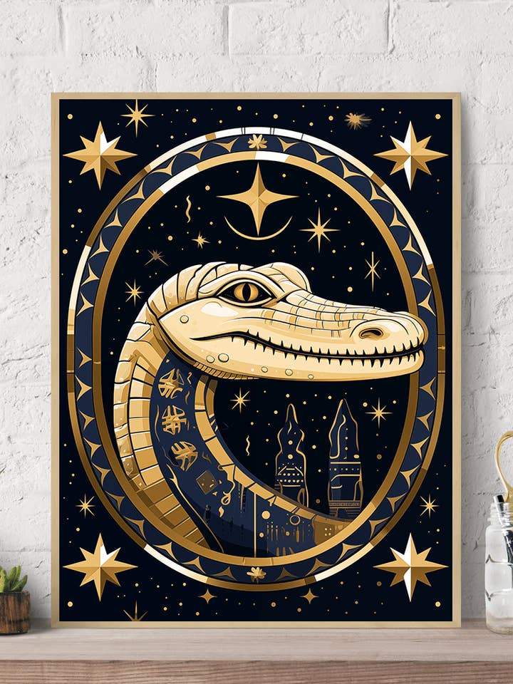 Mystical Alligator Canvas Wall Art print for wholesale by Arttique - Artistry Canvas Prints