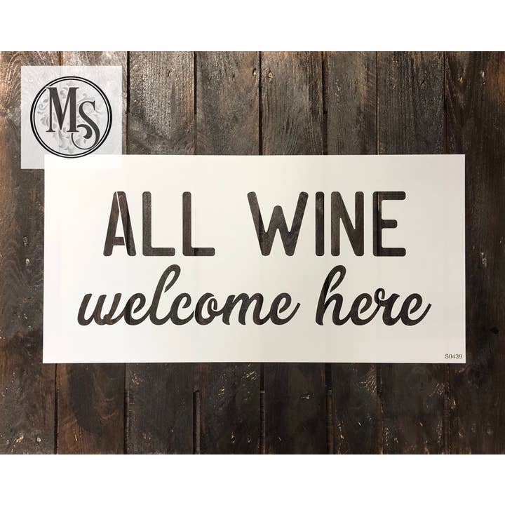 S0439 Tous les vins sont les bienvenus ici - 2 tailles disponibles pour la vente par Muddaritaville Studio