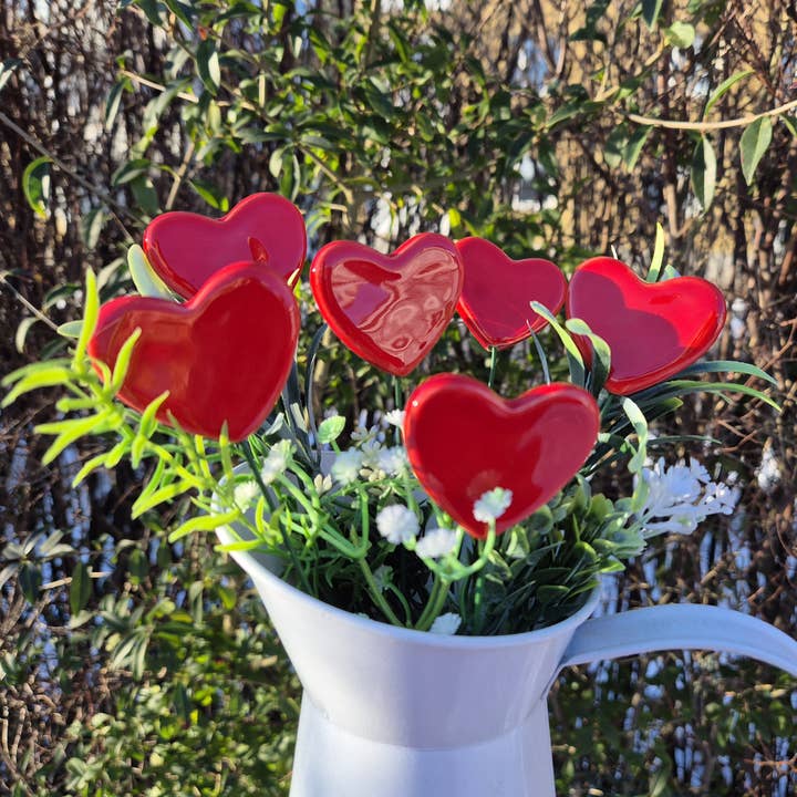 Ceramic Heart/small , Plant stake, ceramic heart on stem for wholesale by Pannonhem AB.