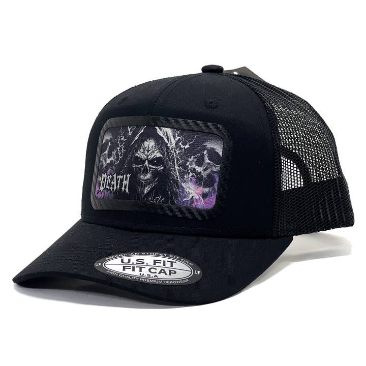 'Death' Metal Premium Trucker Hat Unisex Trendy Baseball Cap for wholesale by Peace and Dozen Inc