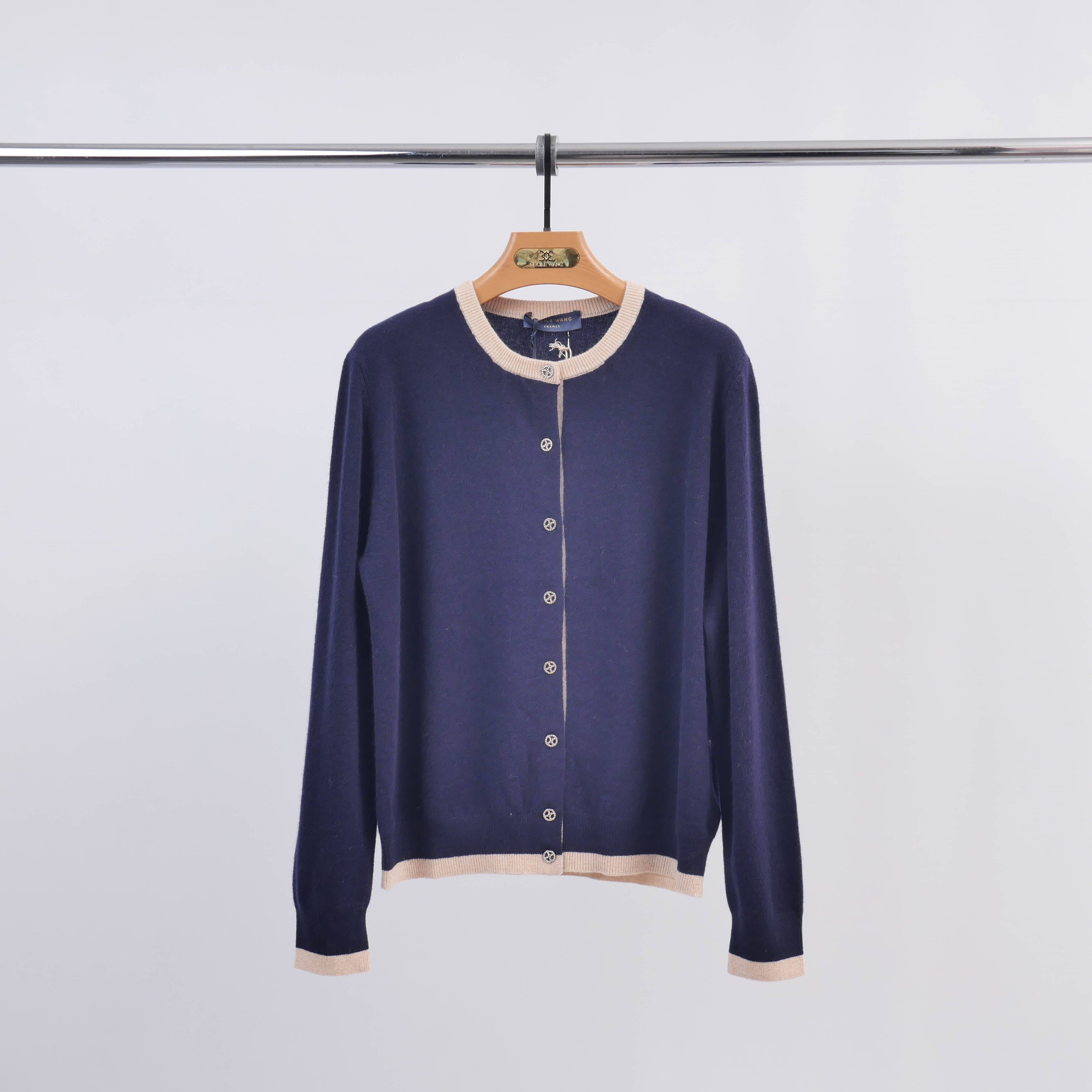 Cecile Wang - Wholesale Cardigan - Women's - Fine wool cardigan with contrasting edges – HYL18672