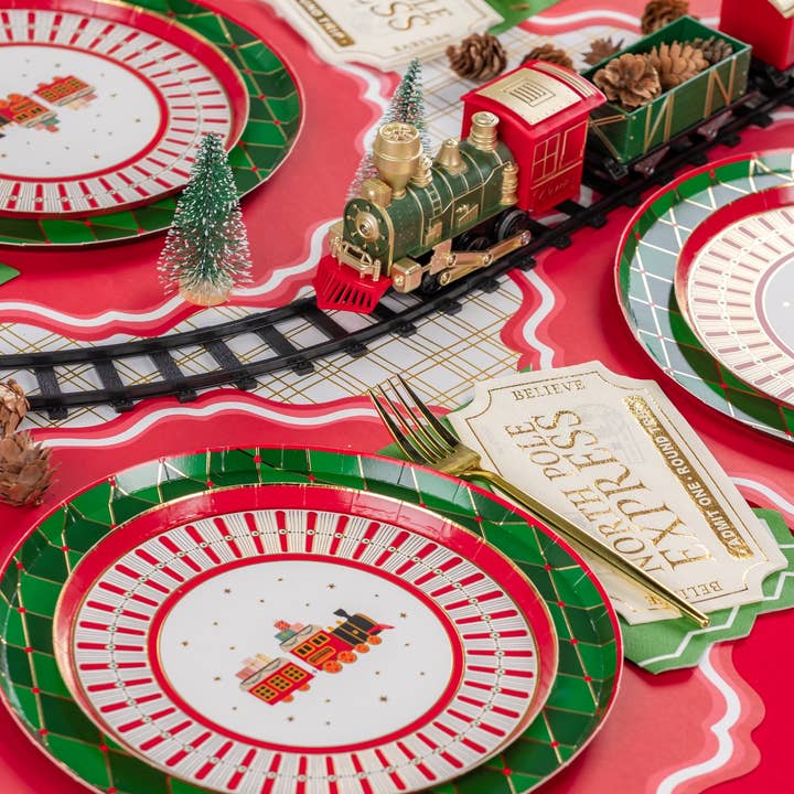 Gatherings by Curated Paperie - Wholesale Disposable placemat - MCL23-PL2- Bright Red Fancy Scallop Paper Placemats3