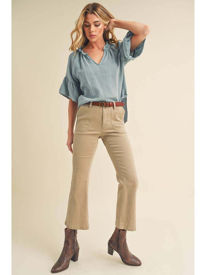 AEMI + CO - Wholesale Blouse - Women's - 8258DK Tes 3/4 Sleeve Ruffle Top21