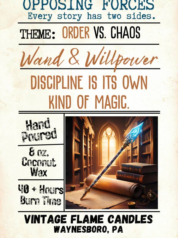 Baguette & Volonté (Ordre) - Collection Forces Opposées pour la vente par The Vintage Flame Candles