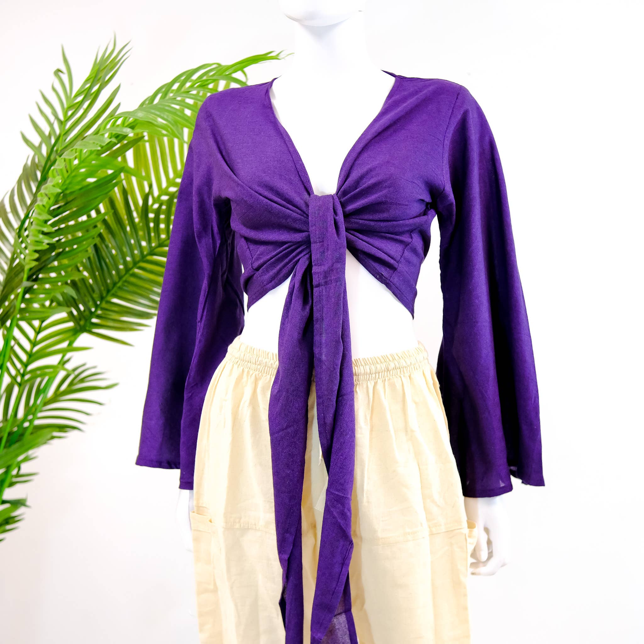 Karma Nepal Crafts - Wholesale Blouse - Women's - Bamboo Cotton Solid Wrap Top1