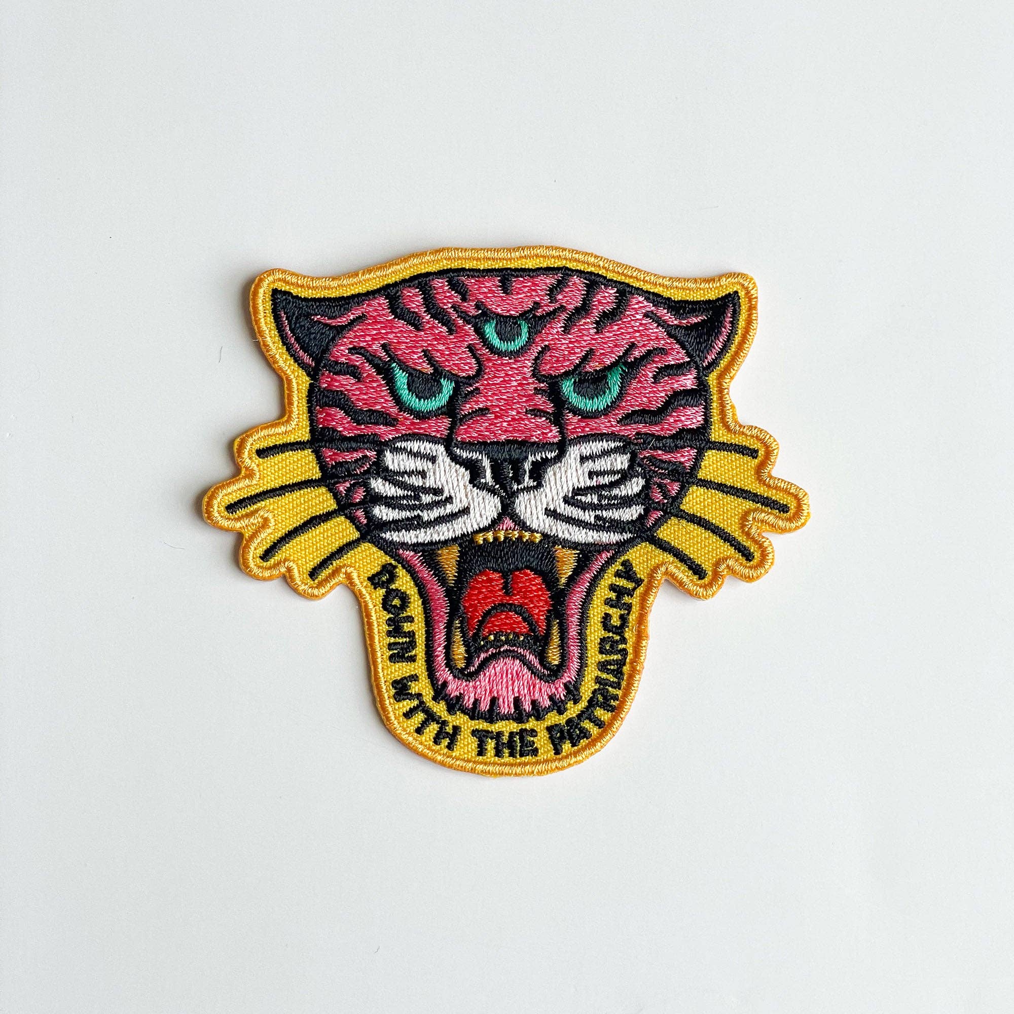 Creepy Orca Supply Company - Wholesale Patch - Down With The Patriarchy Tiger Feminist Patch3