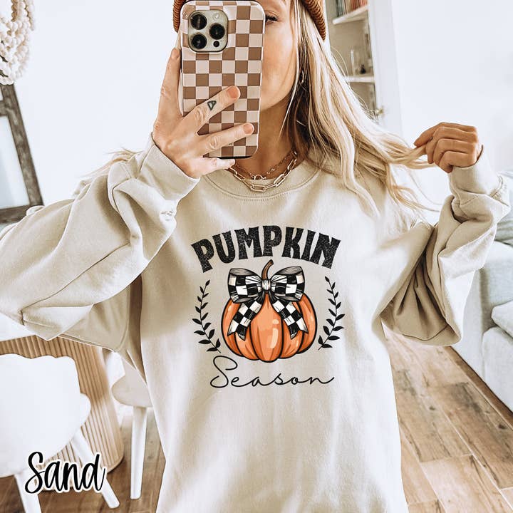 Pumpkin Season Fall Retro Sweatshirt for wholesale by Mill Creek Designs