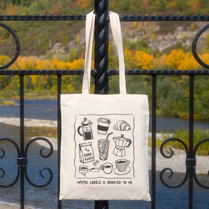 Lucky Luna Apparel - Wholesale Tote bag – Women's - Maybe Coffee Is Addicted To Me Tote Bag3