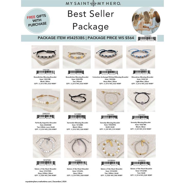 Best Seller Package | 46 Items | FREE items | Free display for wholesale by My Saint My Hero