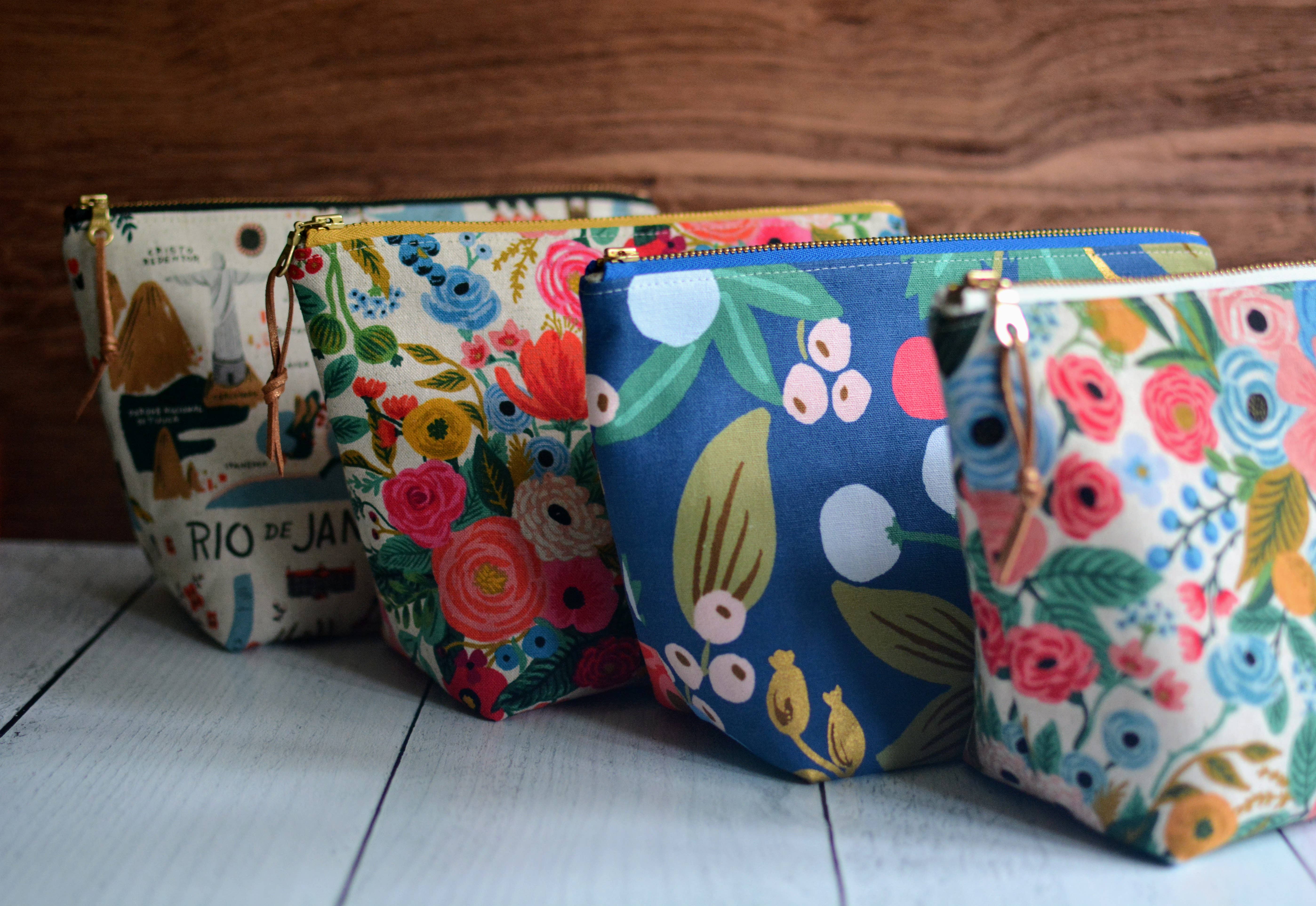 Bamboo Hill - Wholesale Makeup/Cosmetic Bag - Zippered Pouch in Rifle Paper Co Canvas fabric1