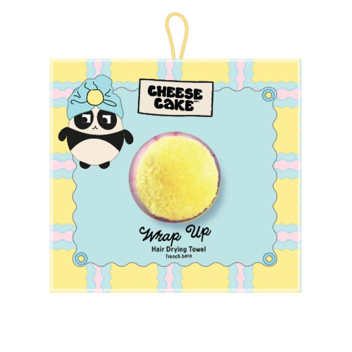 Hair Drying Towel with Pompom - Blue for wholesale by Cheesecake