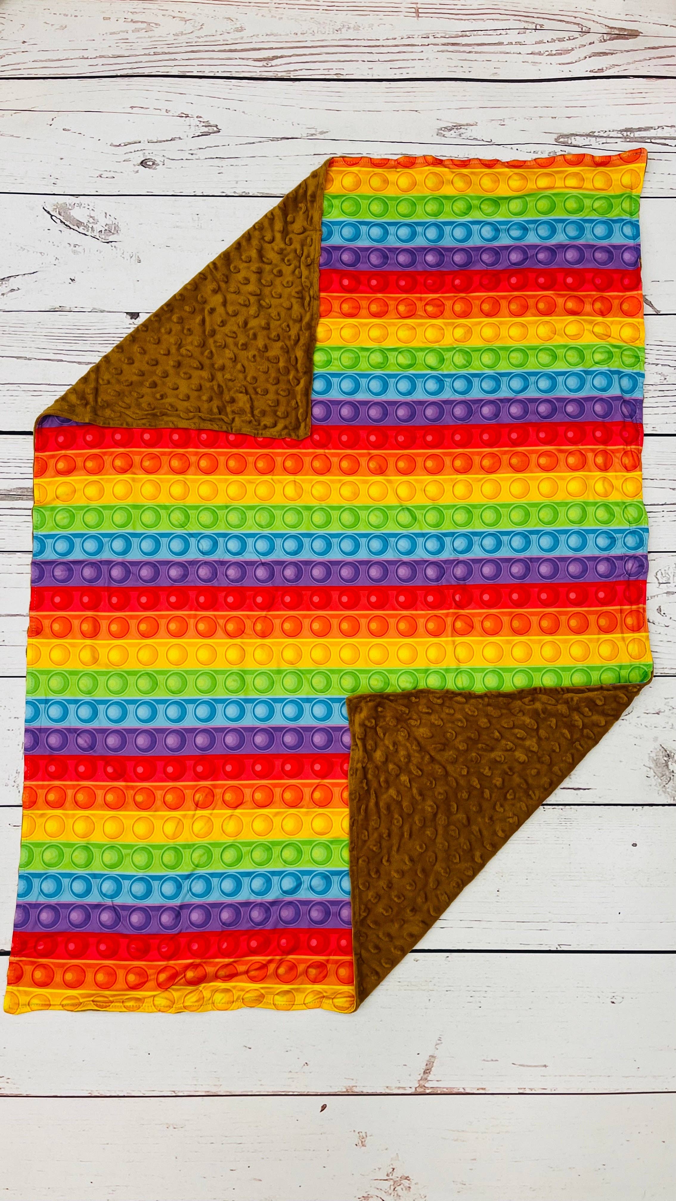 sassy kids palace – Engroshandel Sengetæppe - Børn og baby – Baby Rainbow Color Minky tæppe