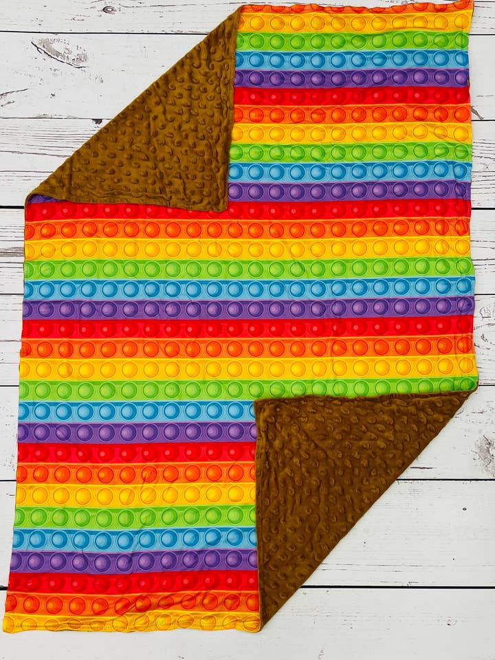 sassy kids palace - Vente Couverture de lit – enfant et bébé - Couverture Minky couleur arc-en-ciel pour bébé