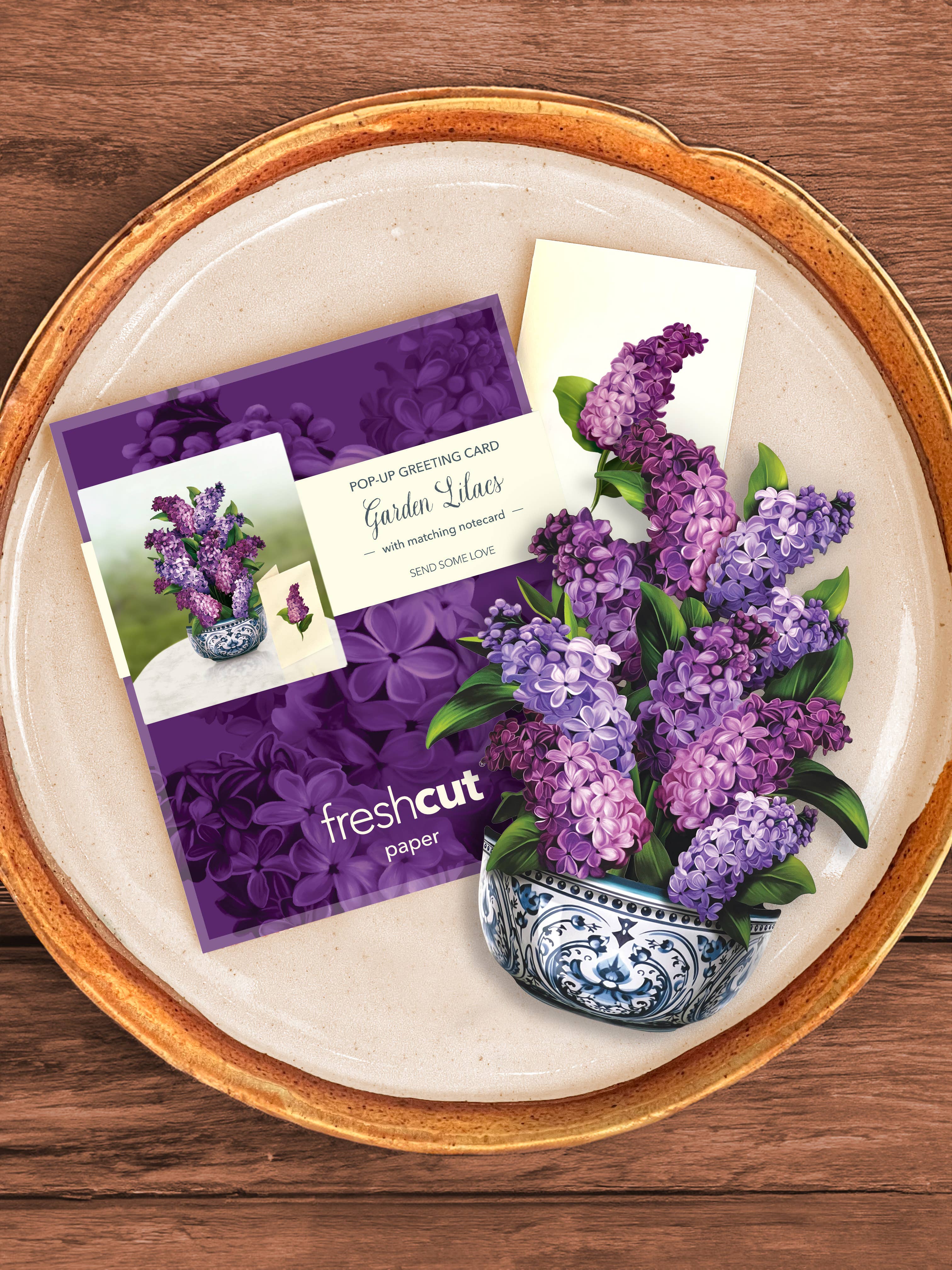 FreshCut Paper LLC - Wholesale Everyday Greeting Card - Mini Garden Lilacs  (10 Pop-up Greeting Cards)3