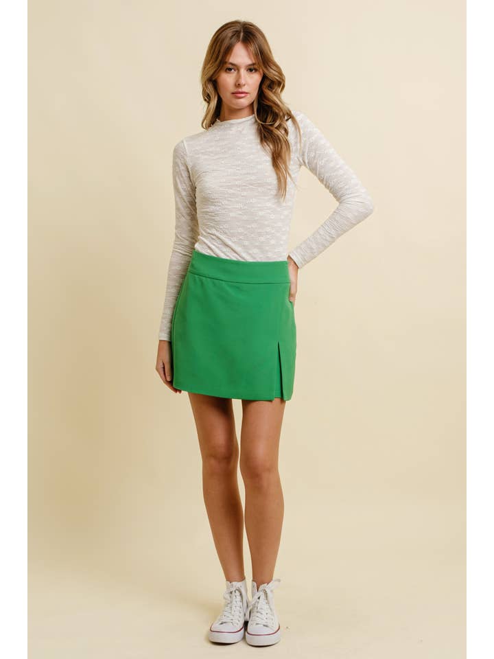 Cloud Ten - Wholesale Skort - Women's - CP9168AA - HIGH WAISTED FRONT SLIT HEM SKORT5