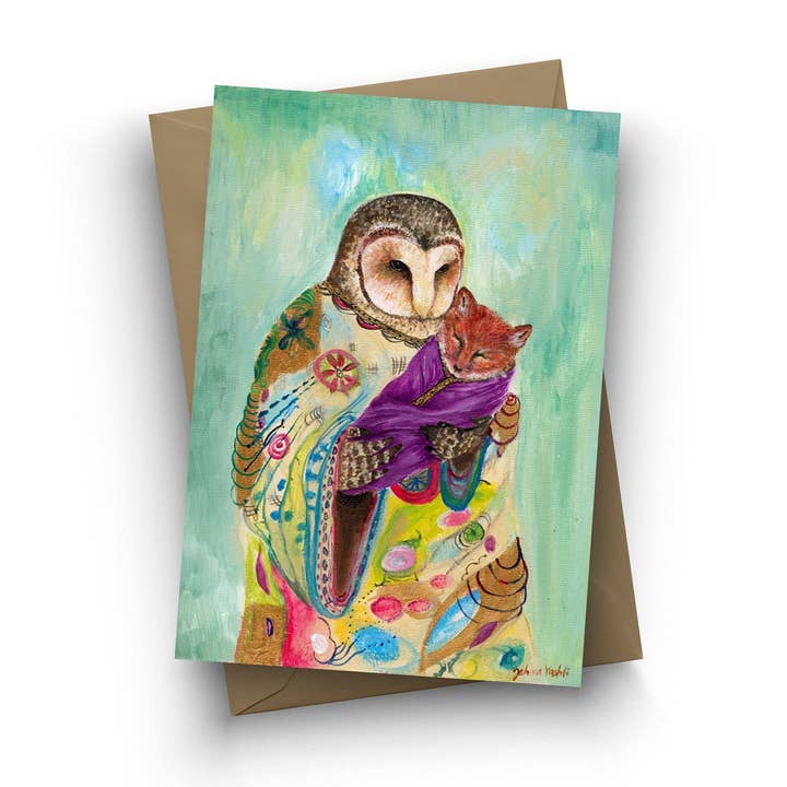 "Mother Owl" Single Card for wholesale by Jahna Vashti