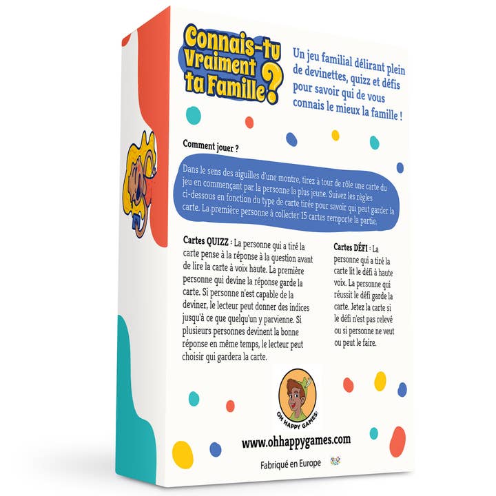 Oh Happy Games - Jeux de société - Wholesale Kaartspel - Ken je je familie echt? De favoriete quizspel van hechte families! 👪🏆5