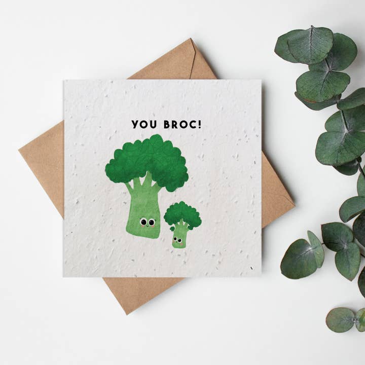 SQ Seed Paper wenskaart - Fruit & Veg - You Broc voor wholesale door Little Green Paper Shop