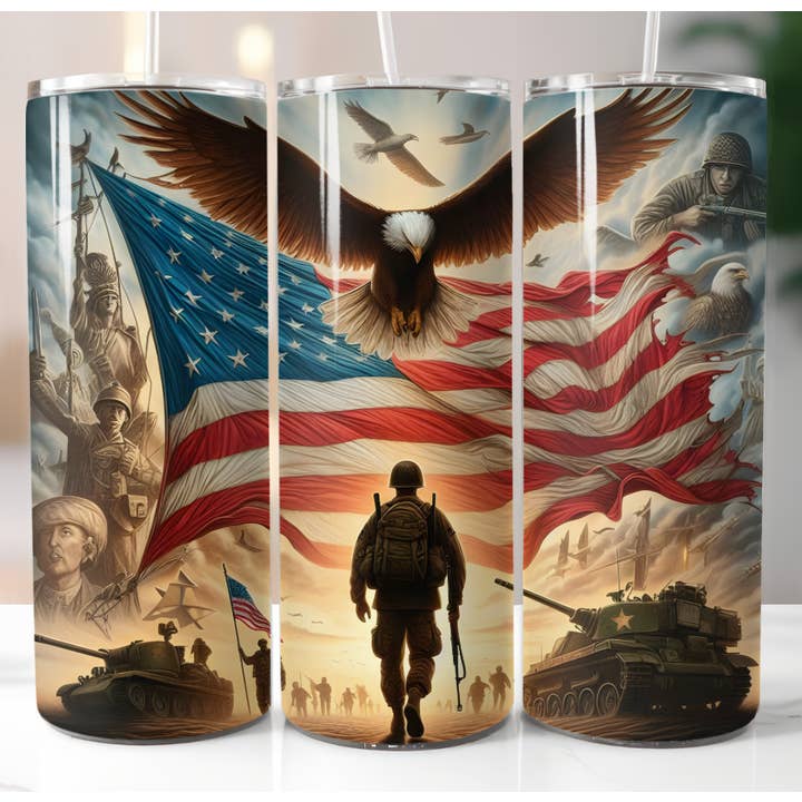 Militärische Armee Patriotische USA-Flagge 20oz Tumbler für den Großhandel von AvaryMaeInspirations