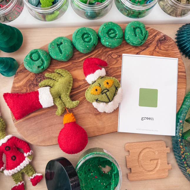 Sewing Seeds Play - Wholesale Christmas Decoration - One Felt Grinch Santa FaceÂ