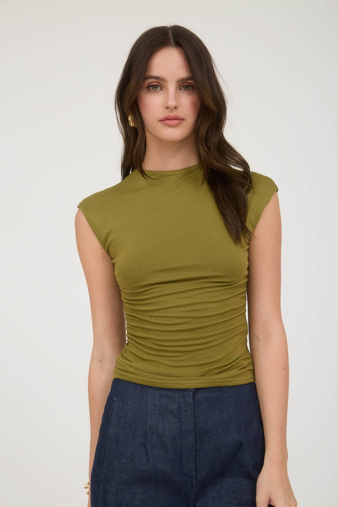 The Workshop Studio - Vente Haut en maille – femme - TOP EN MAILLE FRONCÉE À COL CHEMINÉE RÉVERSIBLE (PRÉ-COMMANDE)18