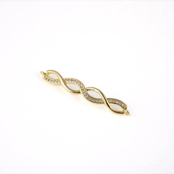 Beads Creation - Vendita all'ingrosso Ciondolo/pendente - Ciondolo a forma di doppia elica a infinito placcato oro