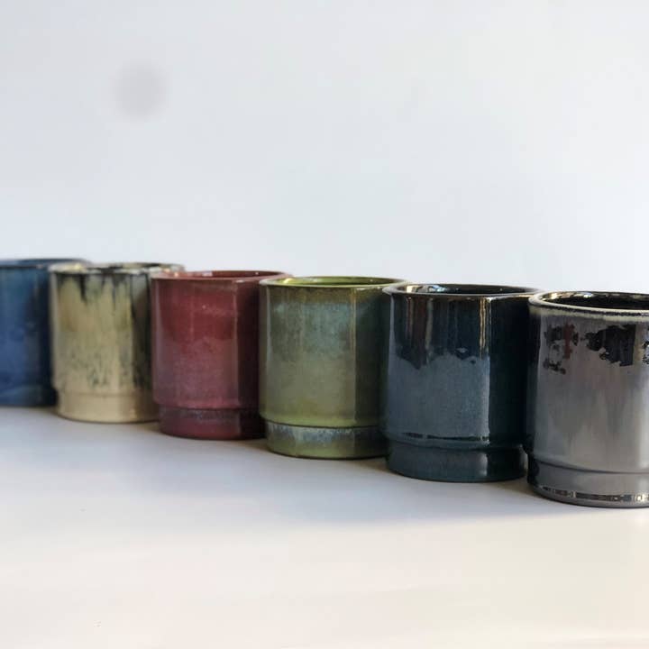 Floret Succulent Cups, Full Glaze - Case Of 12 for wholesale by Pacific Home & Garden